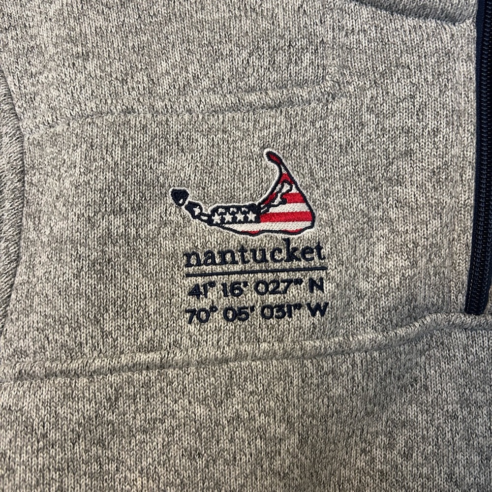 Vineyard Vines Nantucket Limited Edition Gray 1/4 Zip Sweater Small - Picture 2 of 6